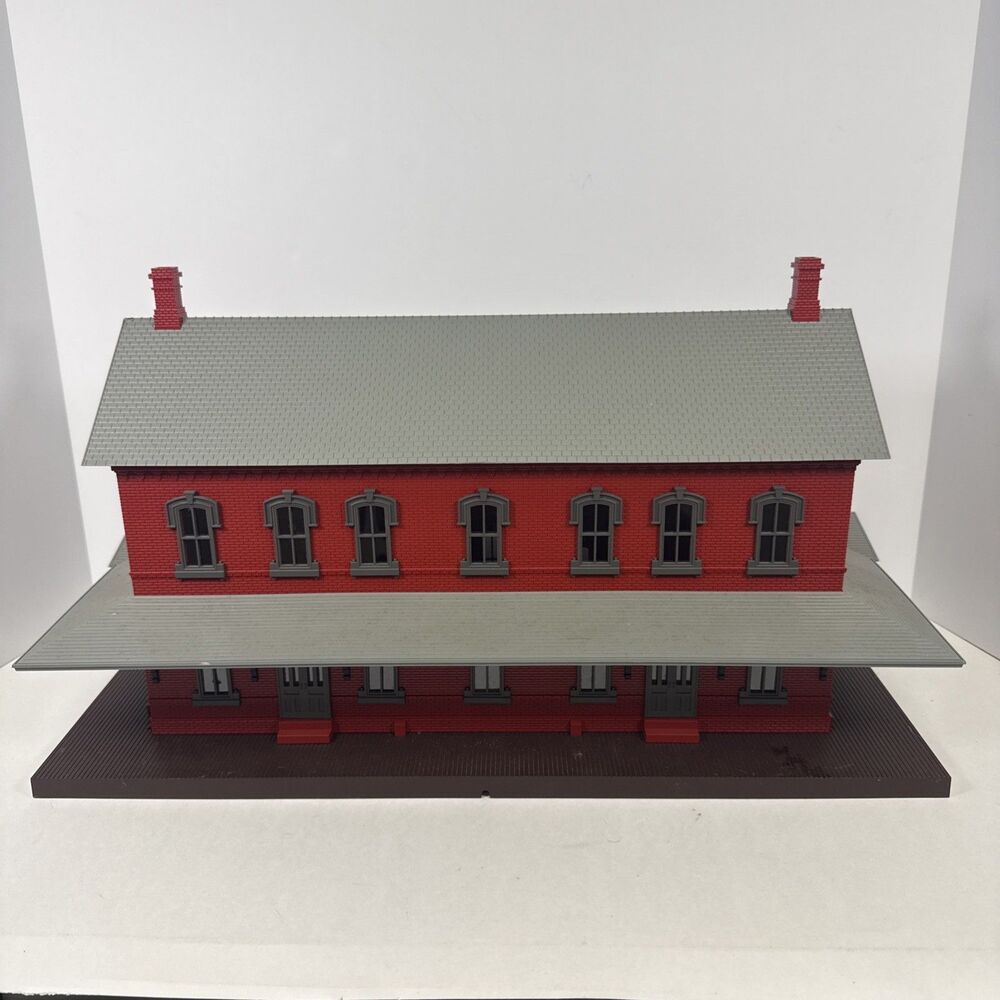 MTH Railking Passenger Station 30-9014 Red Gray Windows Missing Dual Platforms